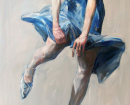 2_Westwinde-Frau in Blau 2005 Öl a.B. 200x100